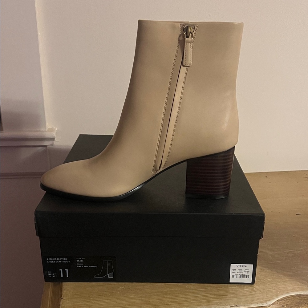 J. Crew Cream Ankle Boots